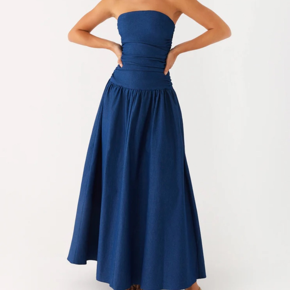 Peppermayo Exclusive - Carmel Denim Maxi Dress - Indigo SZ US 14